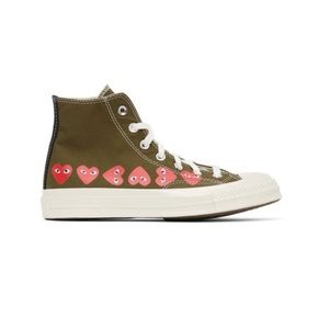COMME DES GARÇONS PLAY Khaki Converse Edition Chuck 70 High Sneakers